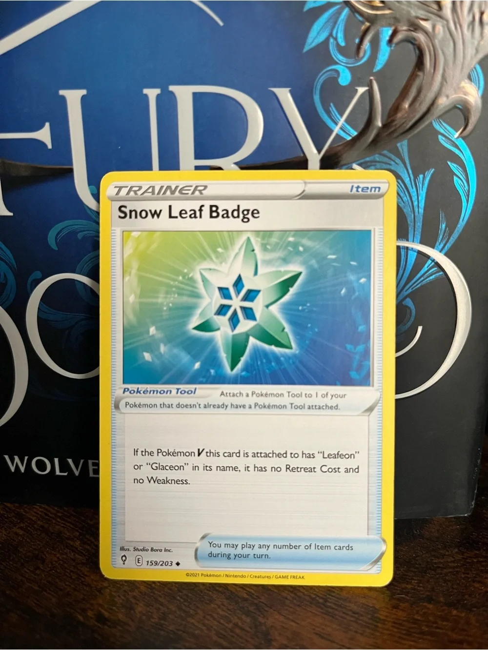 Snow Leaf Badge Trainer Card Pokemon Evolving Skies 159/203